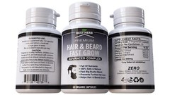 Mens Hair & Beard Complex Supplement Natural Fuller Growth Prevent Loss 60 Pills