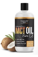 Intentionally Bare Pure 99.2% C8 MCT Oil Organic Coconuts 32 Fl Oz