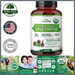 Detox Support Milk Thistle Capsules – USDA Organic, 80% Silymarin Flavonoids