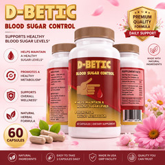 D-Betic Blood Sugar Support Supplement 60 Capsules Metabolism Herbal Formula