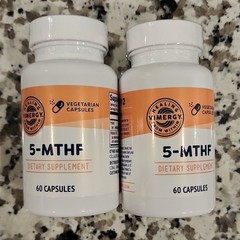 Vimergy 5-MTHF Folate + B12 Vegetarian Capsules 60 Count, 2 Bottles