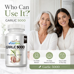 Garlic formula extract 5000 aged 100 soft gels capsules pills soft made in Usa