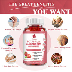 Potassium Magnesium 60Gummies High Absorption Magnesium Glycinate 200Mg&Potass