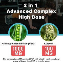 Micronized 1000mg Palmitoylethanolamide + 100mg Luteolin – Max Absorption