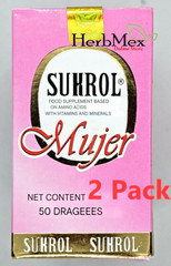 Sukrol vigor woman 2 PACK 50 Tablets Sukrol Vigor Mujer W/ Vitamins 2 Jars