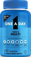 One A Day Men’s Multivitamin 200 Count Daily Vitamins A C D E Zinc B Physical