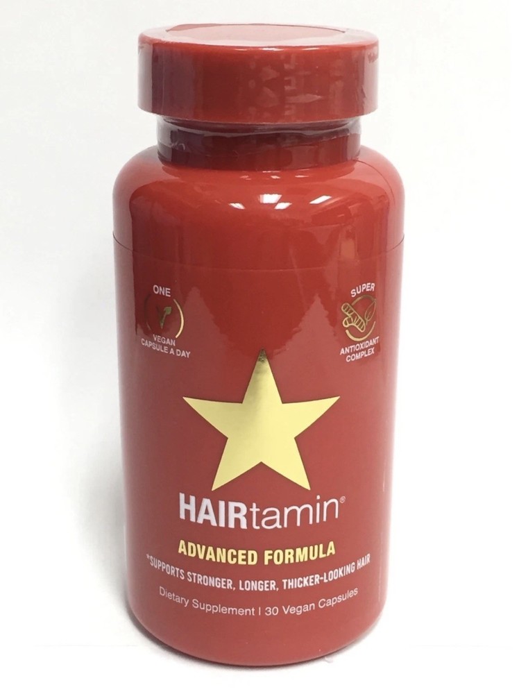 HAIRtamin Advanced Formula Supplement for Hair Health, with Biotin Vegan 30 caps