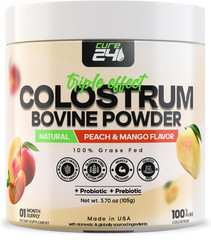 Bovine X3 Colostrum Supplement Powder for Humans, 100% Pure Whole Natural Grass