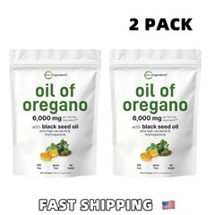 Micro Ingredients Oil of Oregano Softgels 6000mg Per Serving, 300 Count | 2 PACK