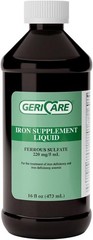 GeriCare High Potency Liquid Iron Supplement 220 mg of Iron Per 5mL Dose 16OZ