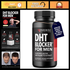 DHT Blocker for Men – Biotin 10000mcg, Saw Palmetto, MSM – Supports Hair Growth,