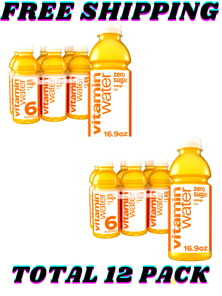vitaminwater Rise Zero Sugar Orange Flavored Water Beverage, 16.9 fl oz, 12 Pack