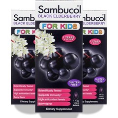 Sambucol Black Elderberry Syrup For Kids 4 Fl Oz 1.9 G Supplement 3 Pack