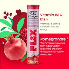 Plix L-Carnitine ACV Effervescent Tablets 15 Count Each | Pack of 4 | Herbal