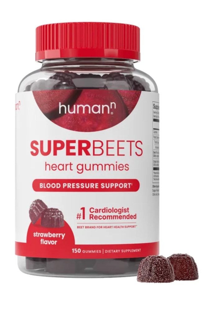 SuperBeets Heart Gummies 150 Count Strawberry Beet Supplement Energy Support