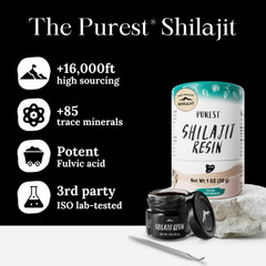 | 100% Pure Natural Shilajit Grade a Max Potency 85+ Trace Minerals & Fulvic Aci
