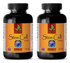 STEM CELL – Organic Blue Green Algae 500mg – Anti Aging – 2 Bottles 120 Capsules