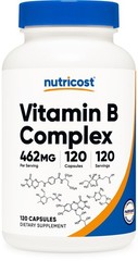 Nutricost High Potency Vitamin B Complex 462mg, 120 Count (Pack of 1), Red