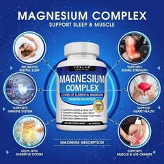 3PCS Magnesium Complex 1000mg 8-in-1 Supplement for Sleep, Calm & Cramp 90ct