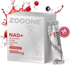 ZOOONE NAD+ 1000mg Berry Drink Mix 30 Pack Energy Skin Focus Supplement