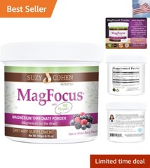 Suzy Cohen MagFocus Magnesium L-Threonate Powder with Magtein Mixed Berry Plu…
