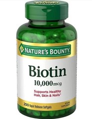 Nature’s Bounty Biotin 10,000 mcg Softgels, Hair Skin Nails, 250 Ct LARGE BOTTLE