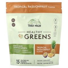 Healthy Greens, Tropical Passionfruit, 15 On-The-Go Packets, 0.38 oz (10.65 g)