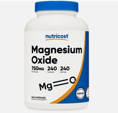 Nutricost Magnesium Oxide 750mg, 240 Capsules – 420mg of Magnesium