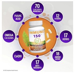 2PACK IMMUNO THE ULTIMATE MULTI VITAMIN, IMMUNE BOOSTER. 150 CAPSULES