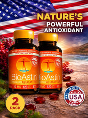 2 Pack BioAstin Hawaiian Astaxanthin 12mg 120 Softgels Natural Antioxidant