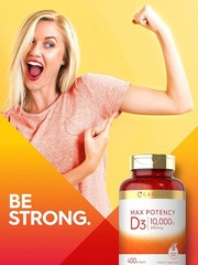 Vitamin D3 10000 IU 400 Softgels | Value Size | Max Potency | by Carlyle