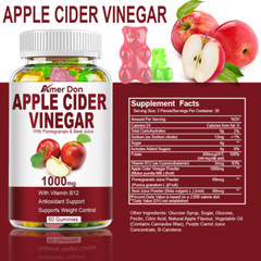 Apple Cider Vinegar Gummies 60ct Weight Loss Appetite Suppressant Detox Cleanse