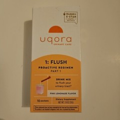 Uqora Drink Mix 1: FLUSH Supplement 10 Packets Pink Lemonade Exp 2025+