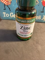 Nature’s Bounty Zinc Supports Immune Health 50mg 100 ct Cap Each Lot Of 2