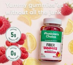Physician’s Choice Fiber Gummies Raspberry Lemon Flavor, Supports Digestion & Re
