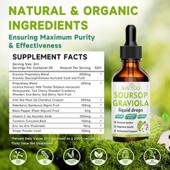 Antioxidant-Rich Soursop Drops – 2000mg Liquid Supplement – 2 Bottles of 120ml