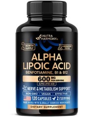 Alpha Lipoic Acid 600mg ALA Supplement Antioxidant for Nerve Energy & Metabolism