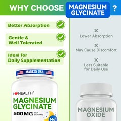 High Absorption Magnesium Glycinate 500mg per Capsule 240 Capsules Sleep Support