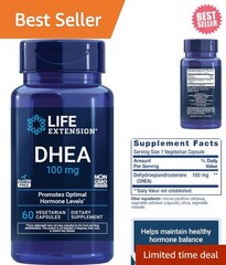 60 Count DHEA 100 Mg Capsules – Gluten-Free & Supports Brain and Bone Health