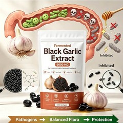 5X Fermented Black Garlic Extract, Natural Odorless Aged Garlic Supplements