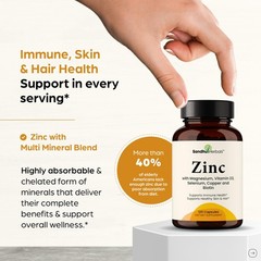 Zinc 30mg Copper Magnesium Biotin Selenium D3 B6 Complex 120 Capsules Immune