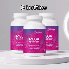 3 Pack Mega Sporebiotic 60 Capsules Microbiome Labs, probiotic supplement 180cap