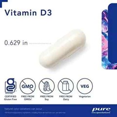 Pure Encapsulations Vitamin D3 125 mcg (5,000 IU) | Supplement to Support Bone,