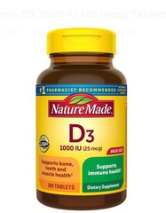 Nature Made Vitamin D3 1000 IU 25mcg Liquid Softgels – 300 Count