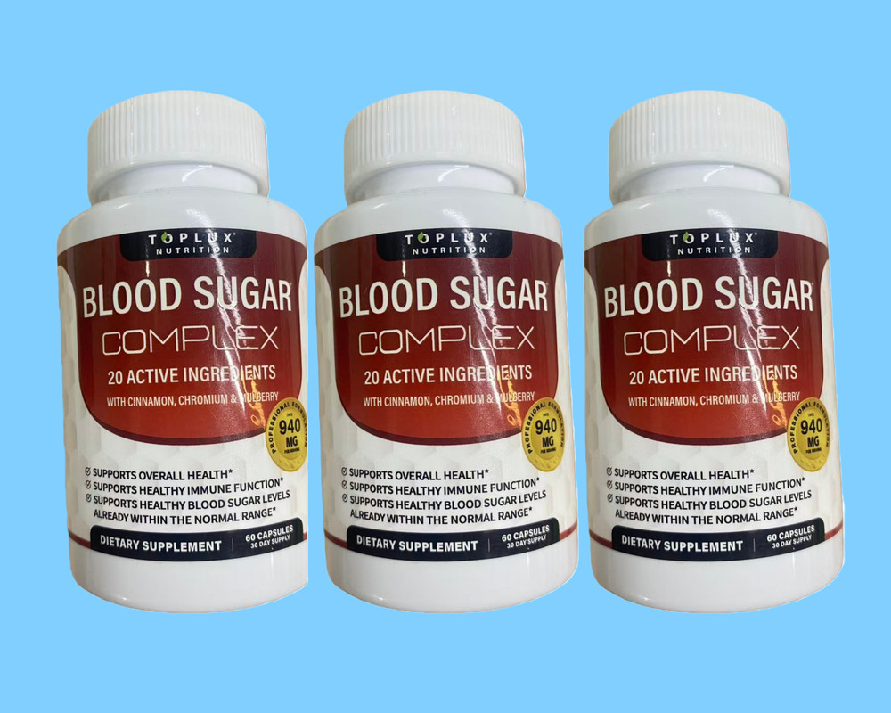 3-Toplux Active Sugar ComplexCinnamon Chromium Bitter Melon 20 Blood Ingredients