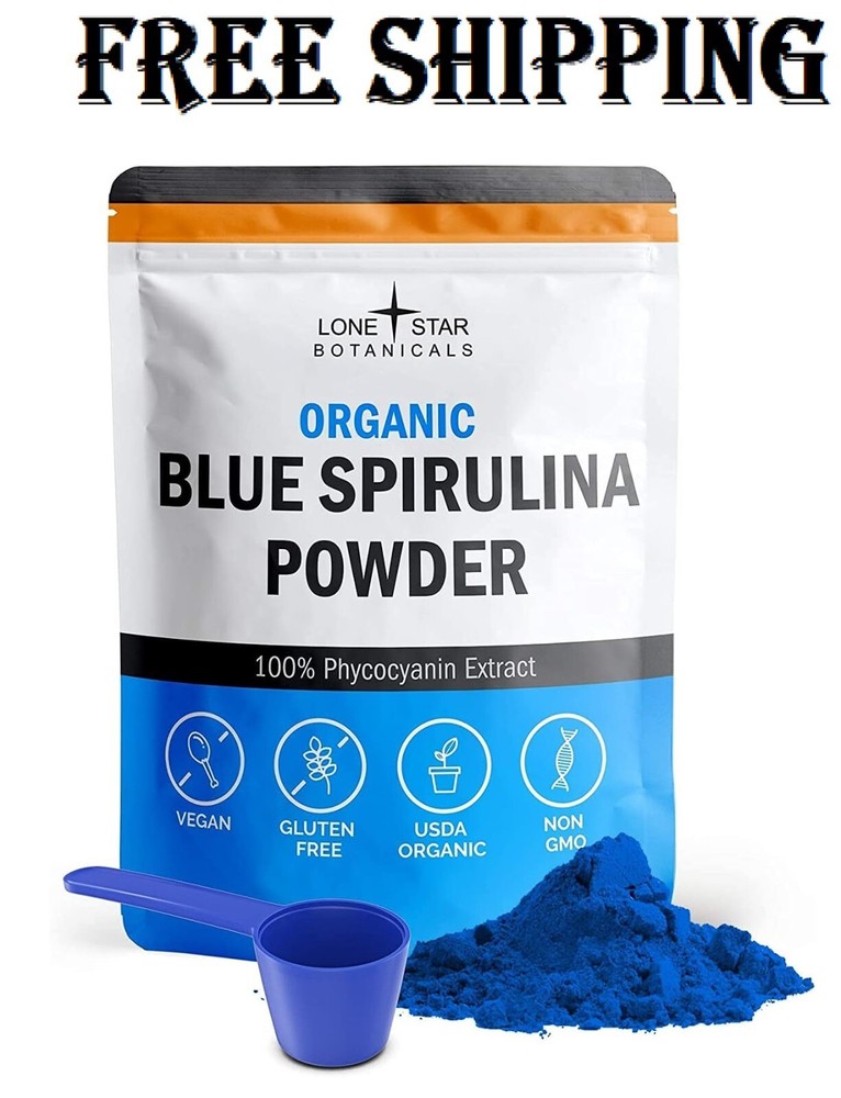 Organic Blue Spirulina Powder – 100% Pure Superfood, Blue-Green Algae, No Fishy