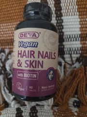 Deva Vegan Hair Nails Skin 90 Tablets with Biotin, 100% Vegetarian