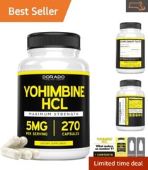 Yohimbine HCL Capsules – Extra Strength – 270 Count – Non-GMO & Gluten Free