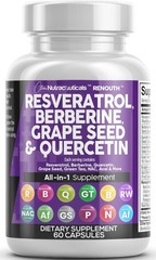 Resveratrol & Berberine Supplement | Grape Seed, Quercetin, Green Tea Extracts