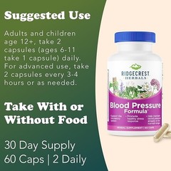 RidgeCrest Herbals Blood Pressure Herbal Formula, 12 Herbs, Poria Mushroom, Gast